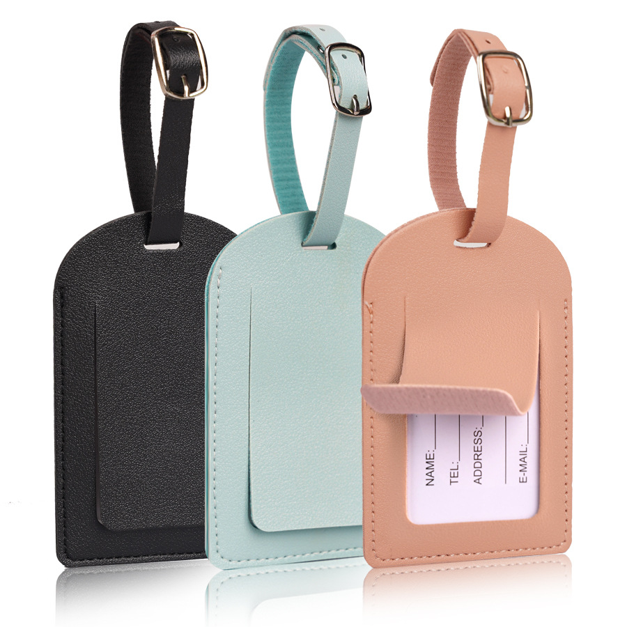 Travel Accessories Sale - 女性男性用荷物タグ PUレザー旅行用品スーツケースIDアドレスネームホルダー手荷物搭乗タグポータブルラベル