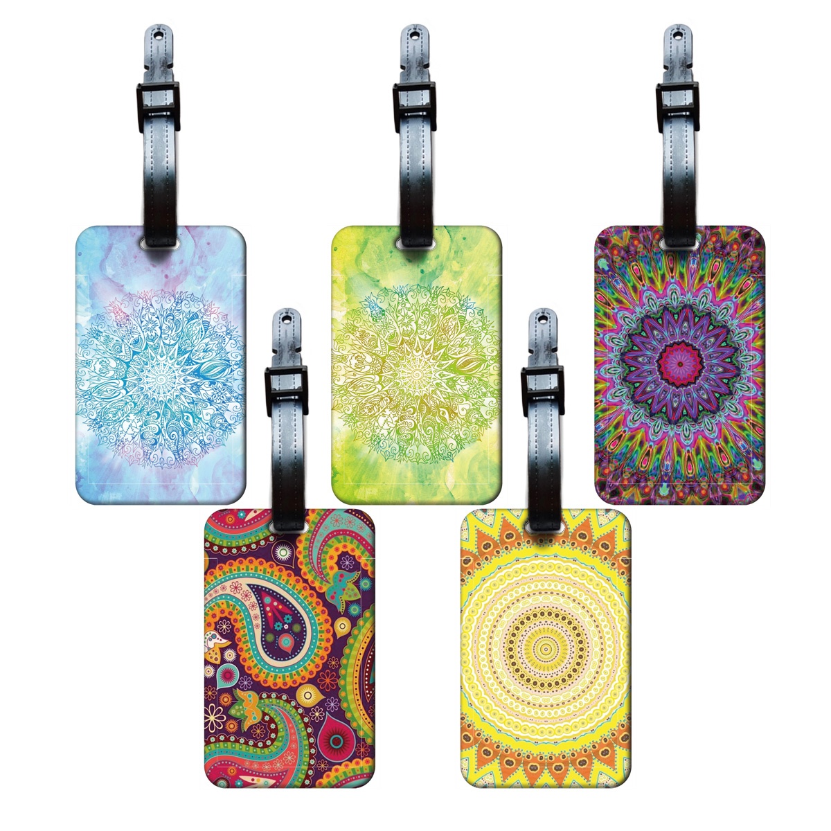 Travel Accessories List For Women - ペイズリー柄プラスチック製荷物タグ女性スーツケースバックパック紛失防止リストバンドIDカードホルダーファッション荷物アクセサリーギフト