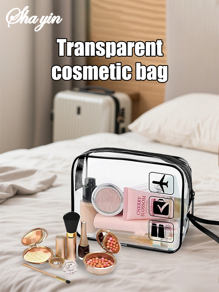 Toiletry Bag Tsa - 透明な化粧バッグ、ポータブル屋外グルーミングバッグ、ミニマリスト旅行用収納バッグ、PVC透明な化粧バッグ