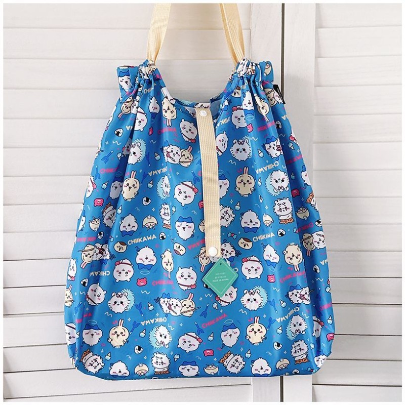 Travel Accessories For Japan Trip - アニメちいかわ折りたたみ収納バッグ巾着スナップボタン防水汚れにくい再利用可能なショッピングバッグ出張旅行