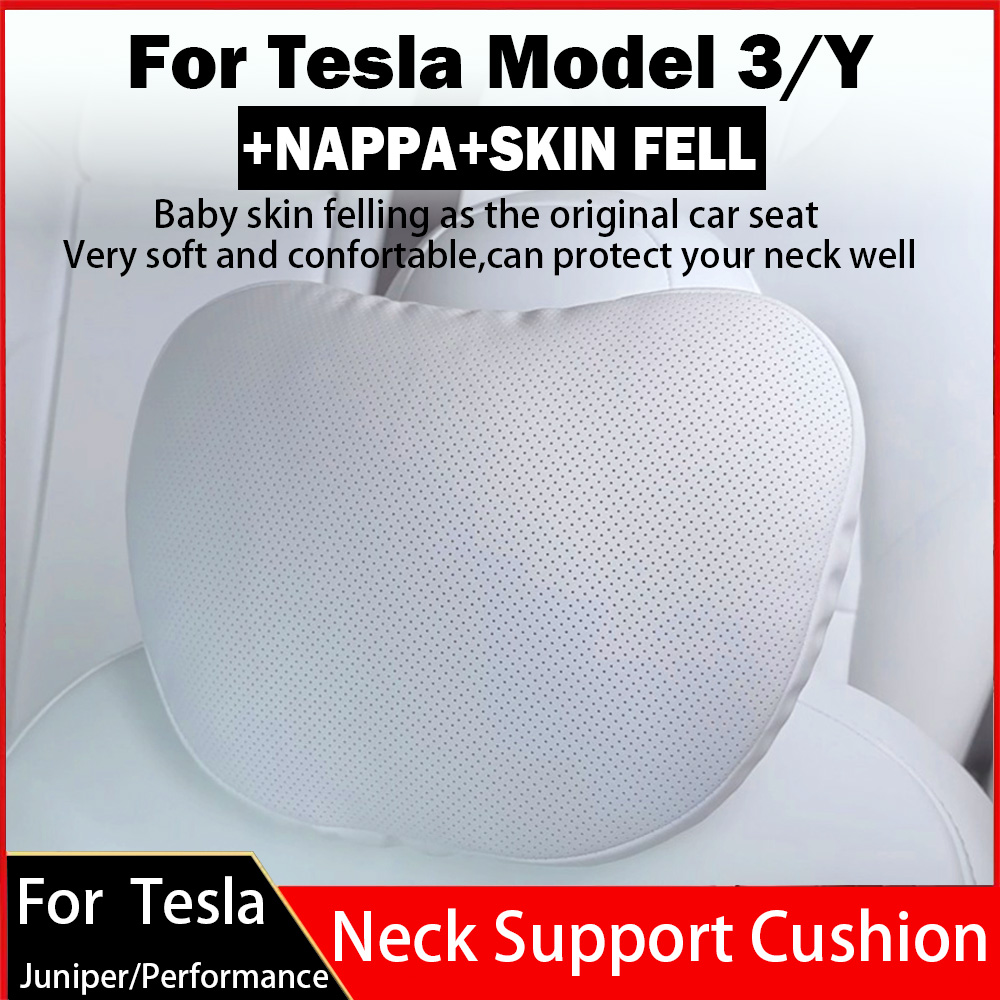 Neck Pillow Memory Foam - テスラモデル 3/Y ジュニパーフロッキング/レザーカーシートネックピローソフトメモリーネックピロー高品質ヘッドレストランバーサポート