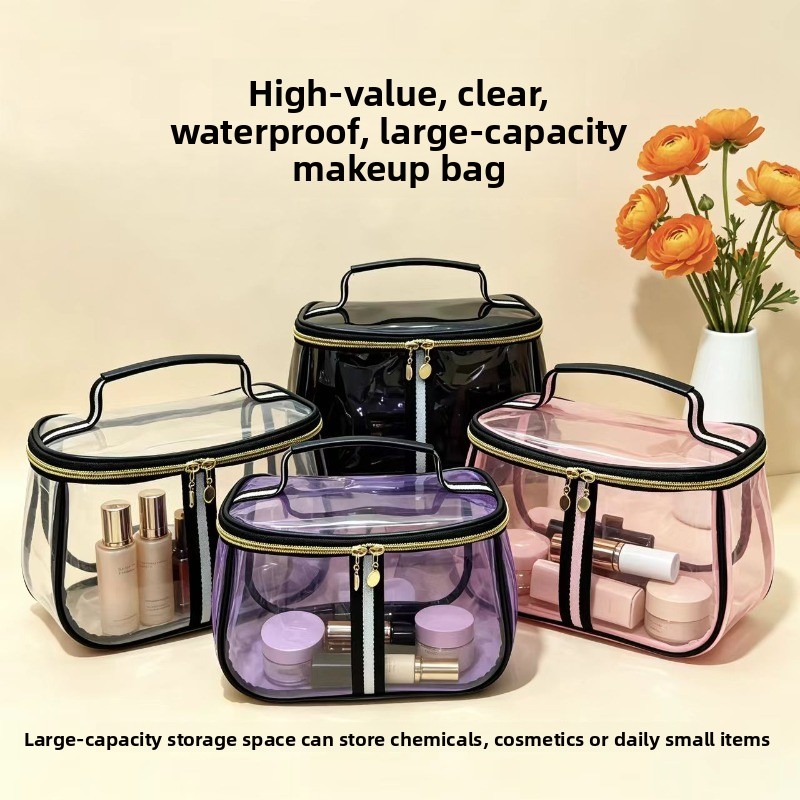 Toiletry Bag Tsa - Pu 化粧品バッグポータブル防水透明大容量旅行収納バッグポータブル洗濯バッグ Tagi 化粧品バッグ