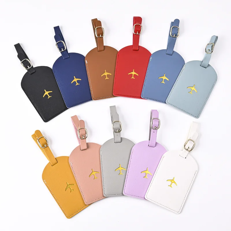 Travel Accessories Gear - 1pc 厚みのある PU ホットスタンピング航空機搭乗券荷物タグスーツケース名ラベル旅行タグ荷物タグ旅行アクセサリー