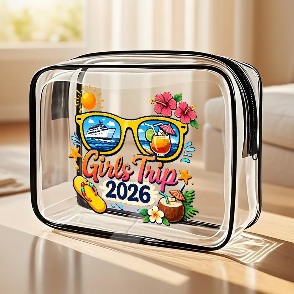 Travel Accessories Best - PVC製化粧ポーチ 旅行2026 クリア化粧ポーチ 女性用 理想的な旅行用品 ビーチやプールに必須