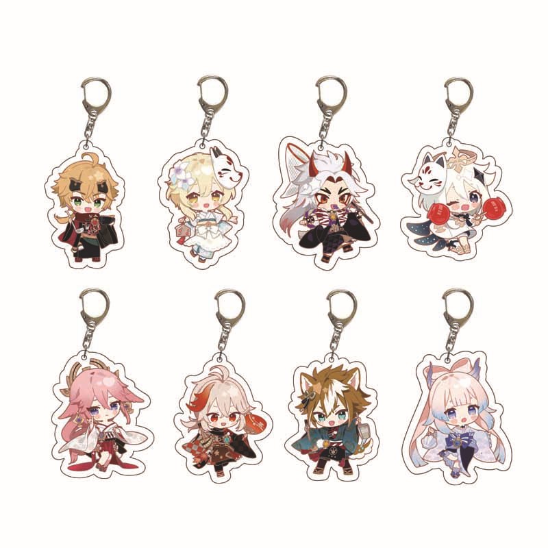 Travel Accessories Gifts - 原神インパクト トラベラー ヴェンティ パイモン バーバラ キーホルダー