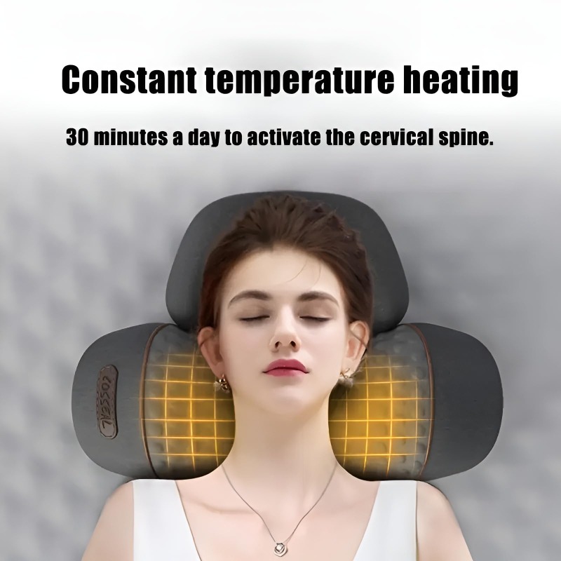 Neck Pillow Memory Foam - Callixethera 枕マッサージネックハンプ、Callixethera 3-in-1 加熱枕トラクションマッサージャー、低反発枕