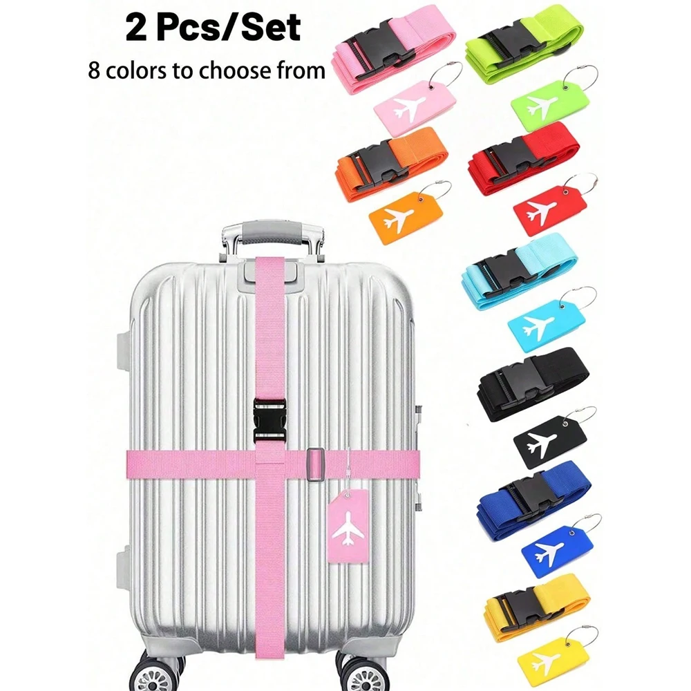 Travel Accessories Gear - 荷物ストラップセット 荷物タグ付き 複数の色の荷物ストラップ さまざまなタイプの荷物に適しています 旅行に適しています