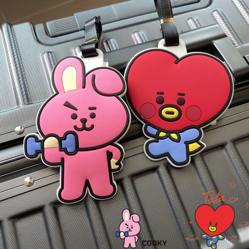 Travel Accessories Gifts - BT21のかわいいキャラクターキーホルダー、カワイイユニセックス荷物タグ、機内持ち込みや預け入れ荷物用、紛失防止ギフト、アニメグッズ
