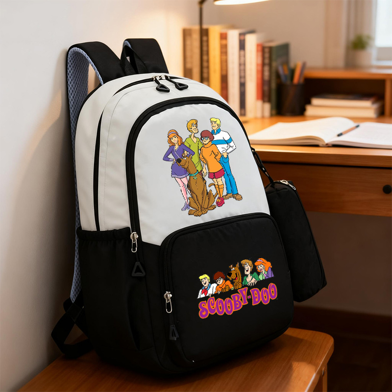 Travel Accessories Gadget - スクービードゥー スクールバッグ 大容量 カジュアル ブックバッグ ペンシルバッグ付き