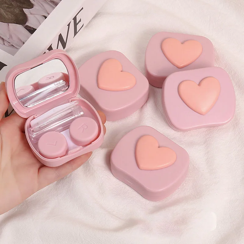 Travel Accessories Kit For Women - 女性と女の子のためのミニコンタクトレンズケース,シンプルでかわいいポケット,トラベルキット,持ち運びに便利なレンズボックス,学生,ポータブル,アクセサリー