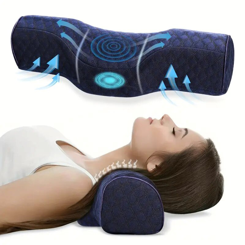 Neck Pillow Memory Foam - 首の不快感を和らげる頸椎枕ヘッドマッサージ枕低反発ベッド整形外科枕首保護枕