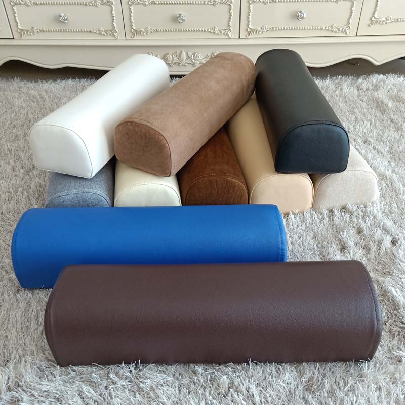 Neck Pillow Memory Foam - レザーボルスターセミロール枕足首膝サポート脚高さバック腰椎首の痛み緩和密度フォームマッサージベッドテーブル