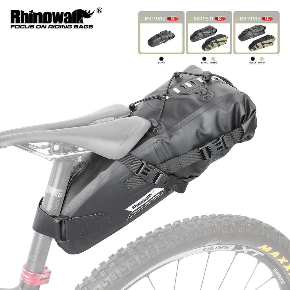 Travel Accessories Bike - Rhinowalk 自転車サドルバッグ 5L-13L 防水大容量折りたたみテールバックリアバッグ MTB ロード荷物自転車アクセサリー