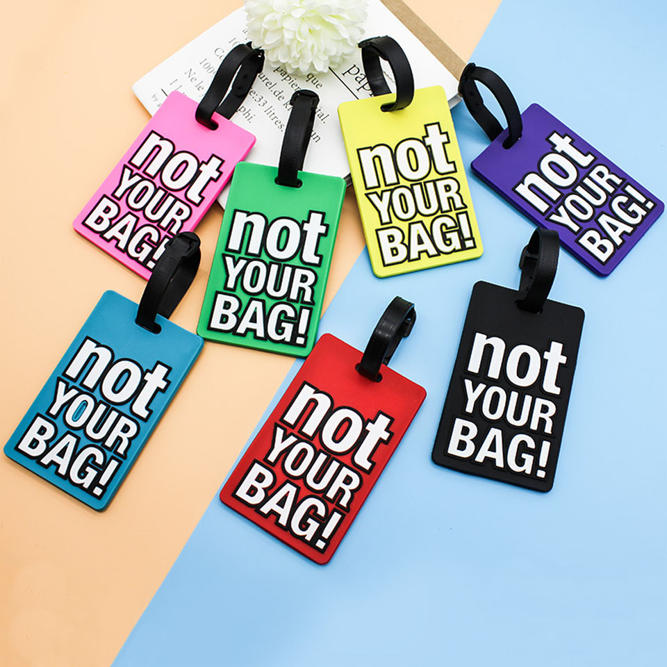 Travel Accessories Sale - クリエイティブレターあなたのバッグではありませんトラベルアクセサリー荷物タグスーツケース漫画スタイルファッションシリコンポータブルトラベルラベル