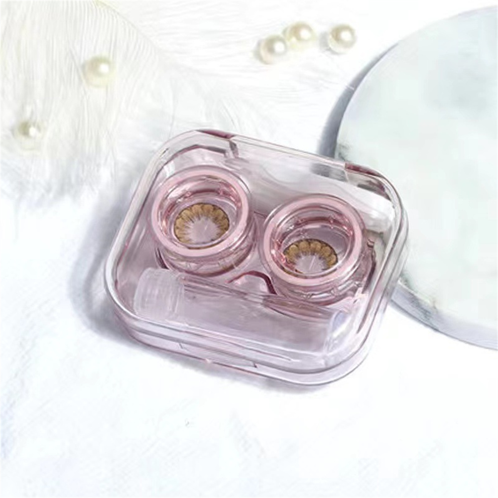 Travel Accessories Kit For Women - KLASSNUM かわいいコンタクトレンズケース トラベルアクセサリー ポータブル透明アイケアキット ミニミニマリスト一体型コンパニオンボックス