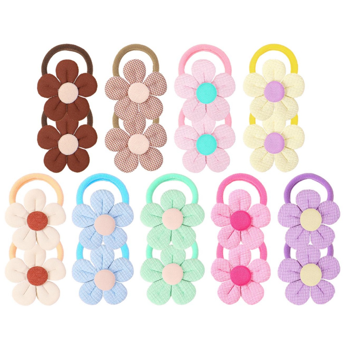 Travel Accessories For 4 Year Old - 18 個ひまわりヘアネクタイキッズガールズヘアバンド弾性ナイロンヘッドバンドフローラルポニーテールホルダーヘアアクセサリー子供女の子用