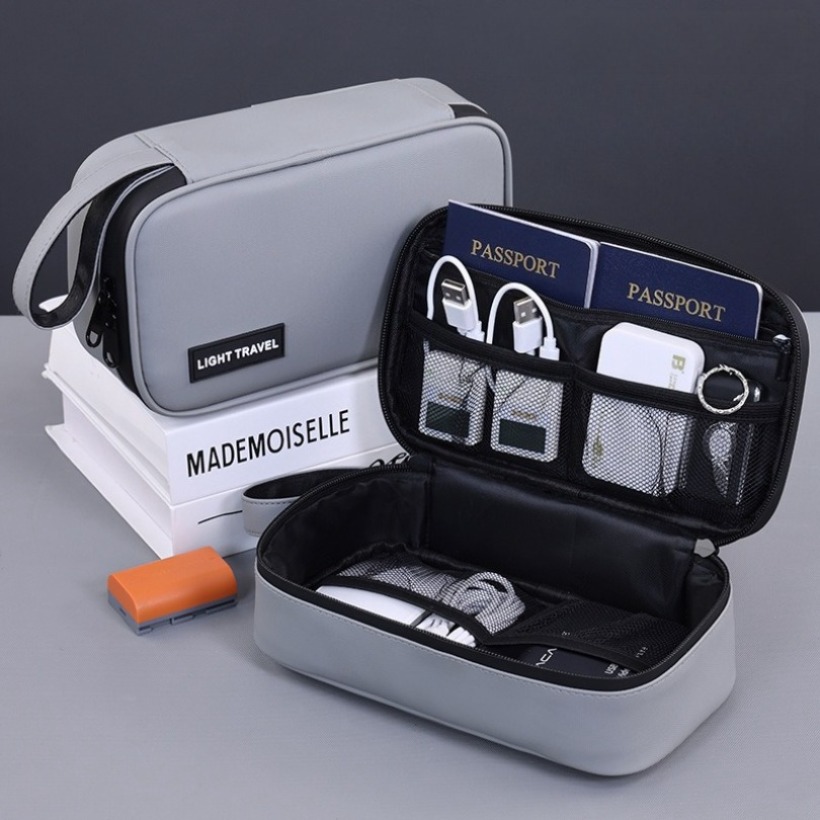 Travel Accessories Gadget - 軽量ハンドヘルドデジタルガジェット収納バッグ、多ポケット電子アクセサリーオーガナイザー、旅行、ビジネス、日常持ち運び用