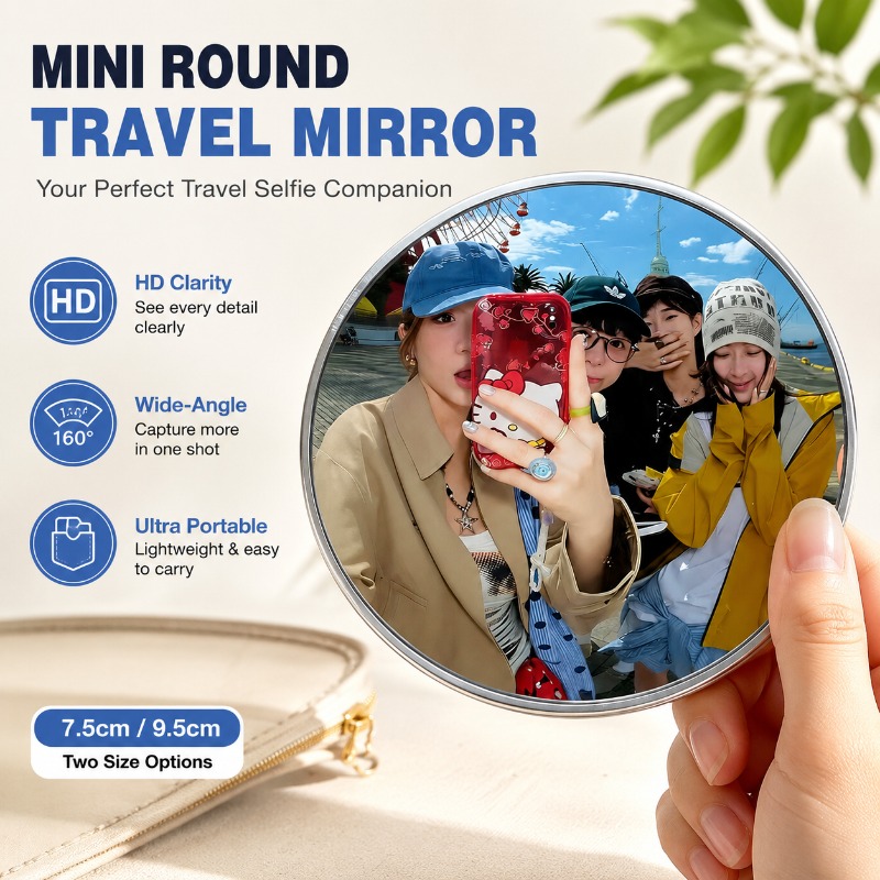Travel Accessories Gadget - ポータブルラウンド凸面鏡ハンドヘルド広角撮影小道具手作り DIY 旅行写真アクセサリークリエイティブ屋外写真撮影