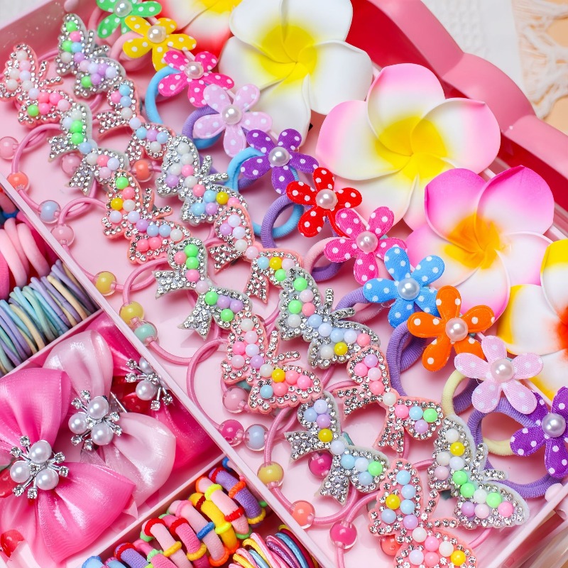 546 個の弓高弾性ヘアアクセサリーセット髪を傷つけないカラ - Travel Accessories Gear のレビューと価格