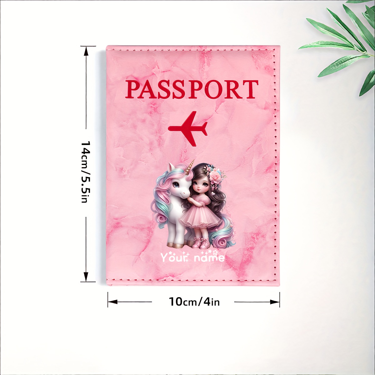 ユニコーンガールパターン PU パスポートホルダー ゴールデ - Travel Accessories Plane のレビューと価格