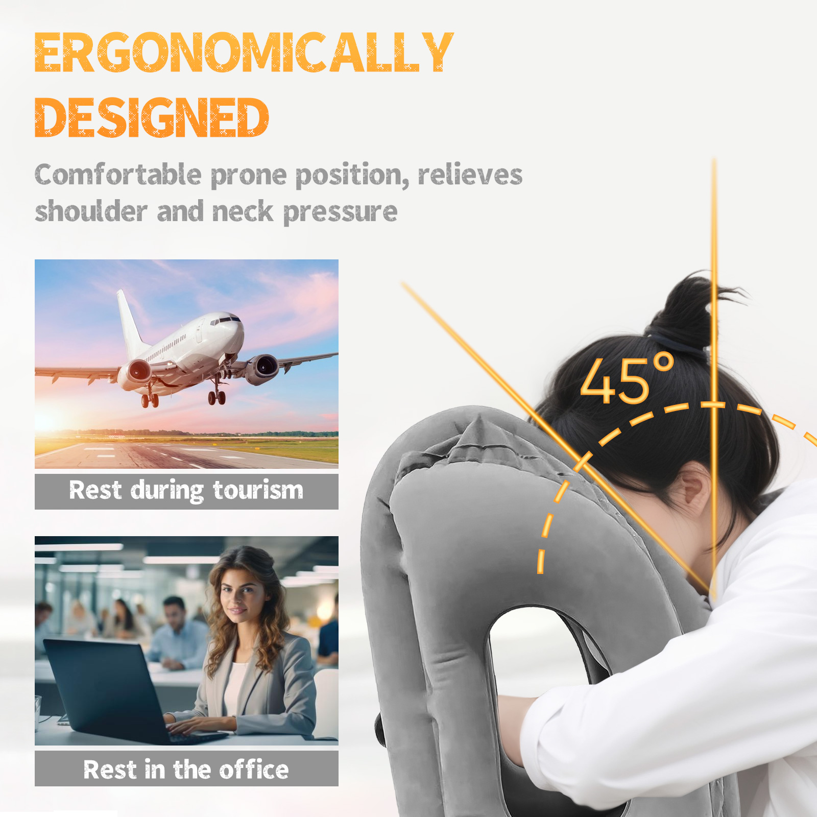 1pc インフレータブルトラベル枕、特許取得済みのバルブデザ - Travel Accessories Plane のレビューと価格