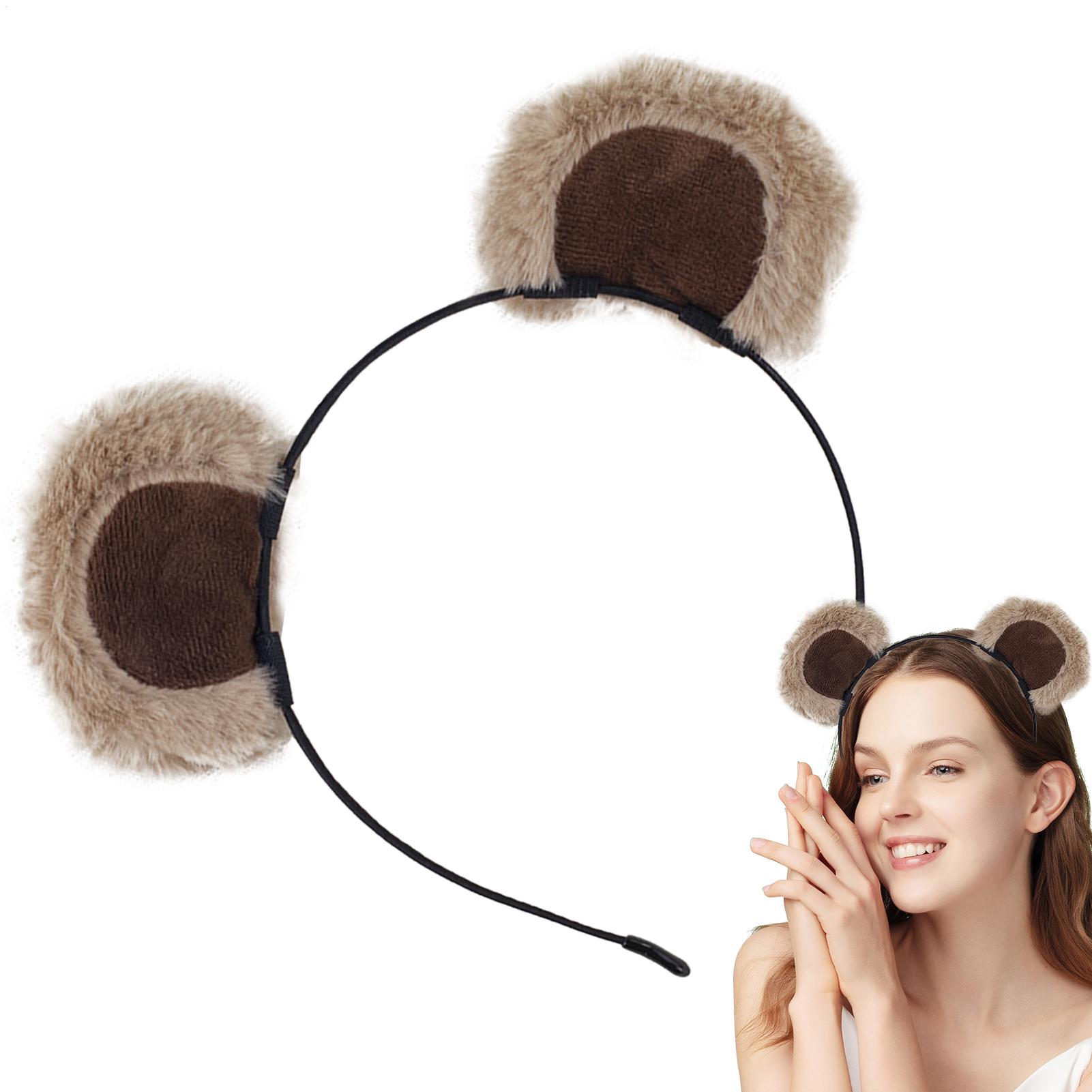 ぬいぐるみクマ耳ヘッドバンドソフトシマリス耳ヘッドバンド女の - Travel Accessories For 4 Year Old のレビューと価格