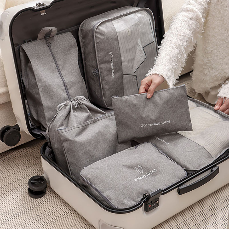 7ピース旅行用パッキングキューブセット 男女兼用 防水荷物整 - Travel Accessories Kit For Women のレビューと価格