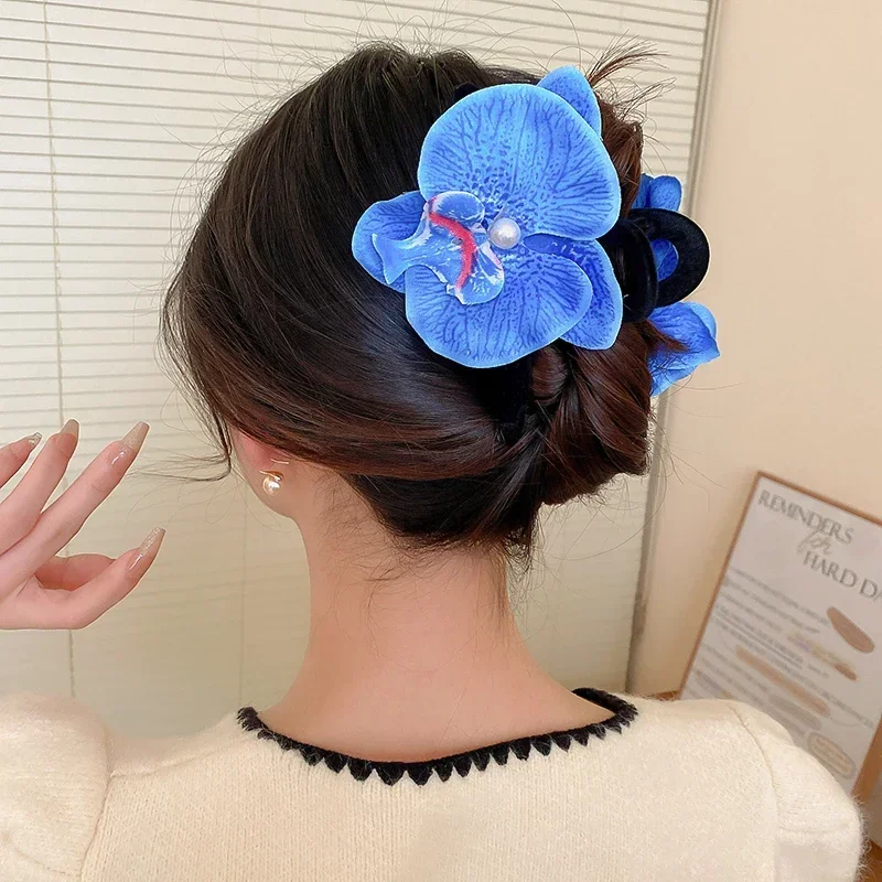 女性用バタフライオーキッドヘアクロー,ボヘミアンクリップ,花 - Travel Accessories Gear のレビューと価格