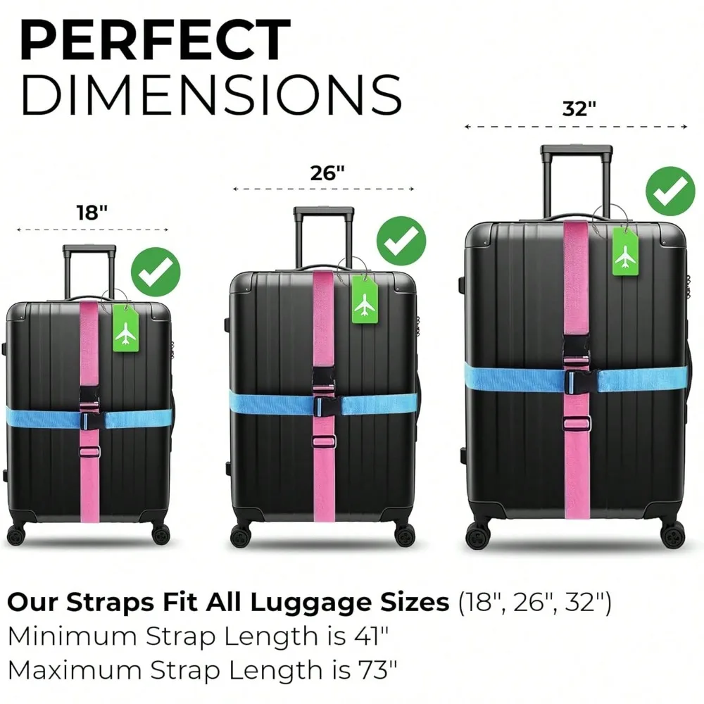 荷物ストラップセット 荷物タグ付き 複数の色の荷物ストラップ - Travel Accessories Gear のレビューと価格
