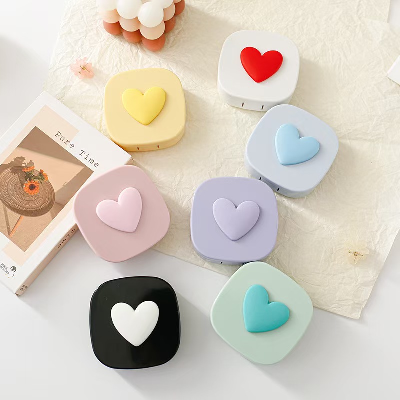 ハート コンタクト レンズ ケース ミラー付き ミニ ラブリ - Travel Accessories Comfort のレビューと価格