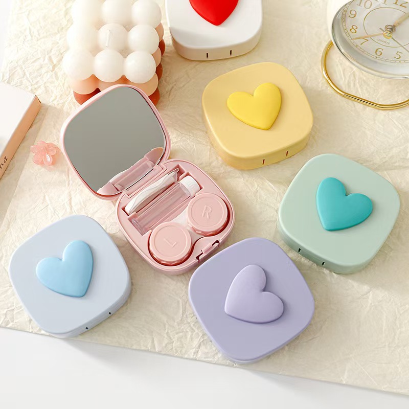 ハート コンタクト レンズ ケース ミラー付き ミニ ラブリ - Travel Accessories Comfort のレビューと価格