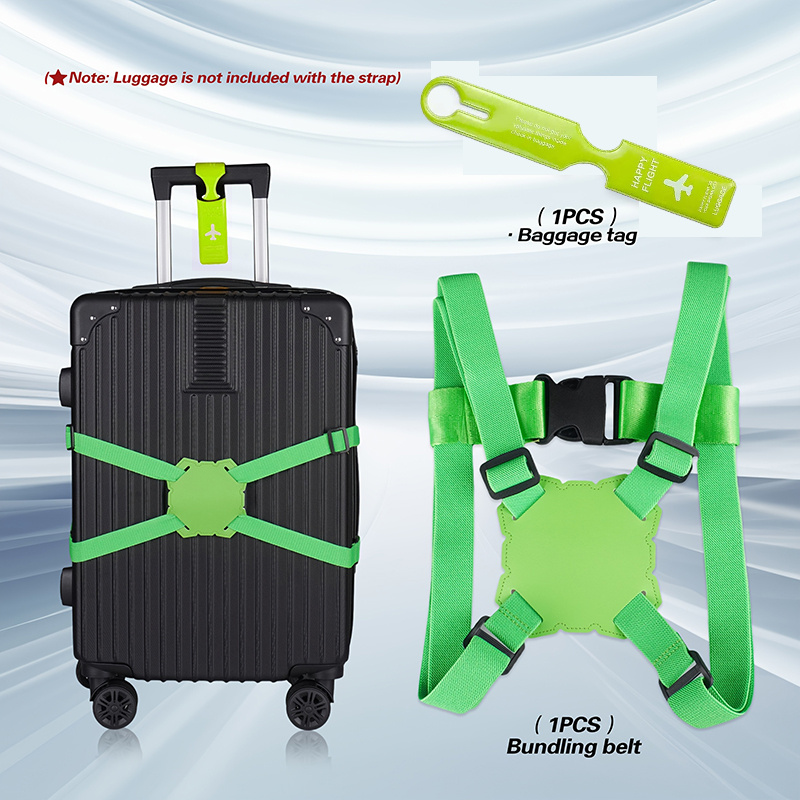 2ピース荷物ストラップセット+荷物タグ、5色展開、図8型安全 - Travel Accessories Gear のレビューと価格