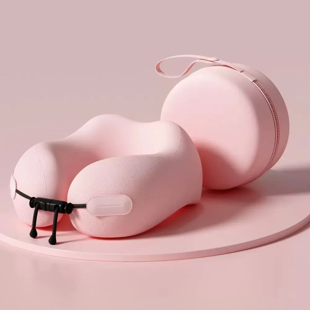 U字型快適飛行機旅行枕、スナップボタン付きクッション旅行枕、 - Neck Pillow Memory Foam のレビューと価格