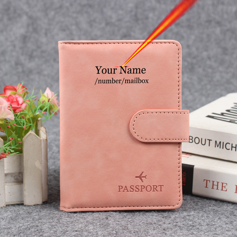 磁気ボタンパスポートカバーカバーネームカスタマイズ Rfid - Travel Accessories Bag For Women のレビューと価格