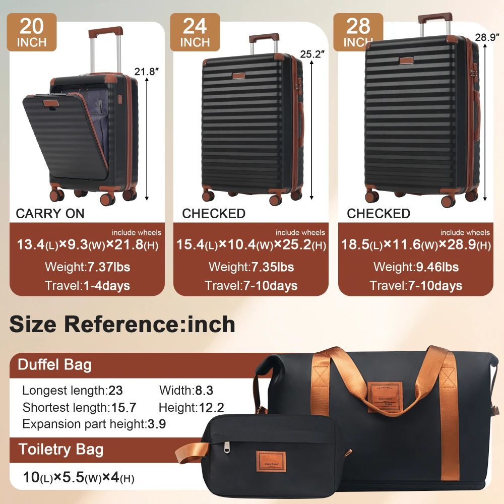 5点セットの荷物セット（フロントオープン式）、拡張可能なハー - Toiletry Bag Tsa のレビューと価格