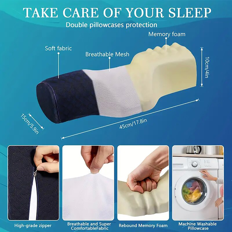 首の不快感を和らげる頸椎枕ヘッドマッサージ枕低反発ベッド整形 - Neck Pillow Memory Foam のレビューと価格