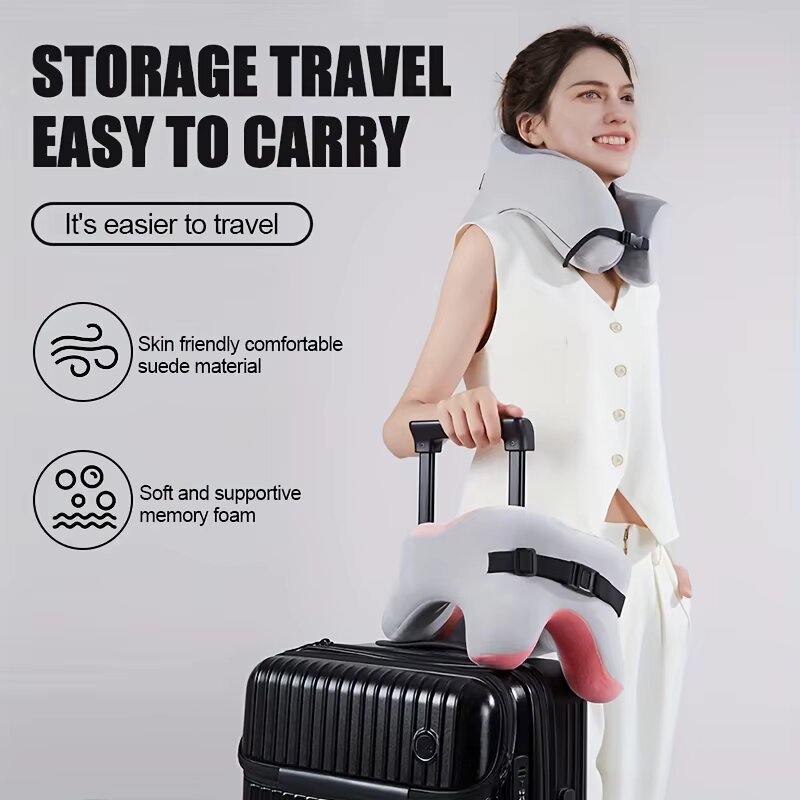 メモリーフォームU字型ネックピロー 旅行用飛行機睡眠枕 ソフ - Neck Pillow Memory Foam のレビューと価格