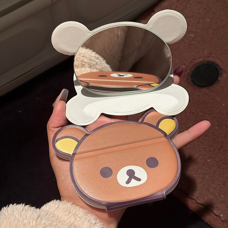 リラックマ折りたたみ化粧鏡かわいいシンプルなポータブル手持ち - Travel Accessories Gifts のレビューと価格
