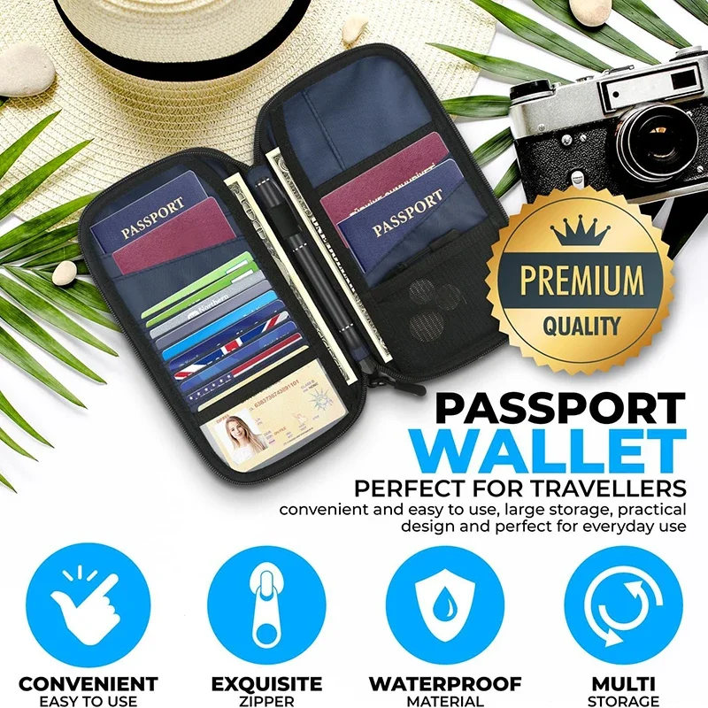 軽量ファミリートラベルパスポートカバーウォレットジッパー付き - Travel Accessories Comfort のレビューと価格