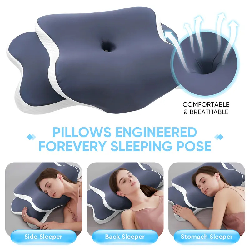 低反発枕 頸椎枕 首の痛み緩和 輪郭形状記憶枕 人間工学に基 - Neck Pillow Memory Foam のレビューと価格