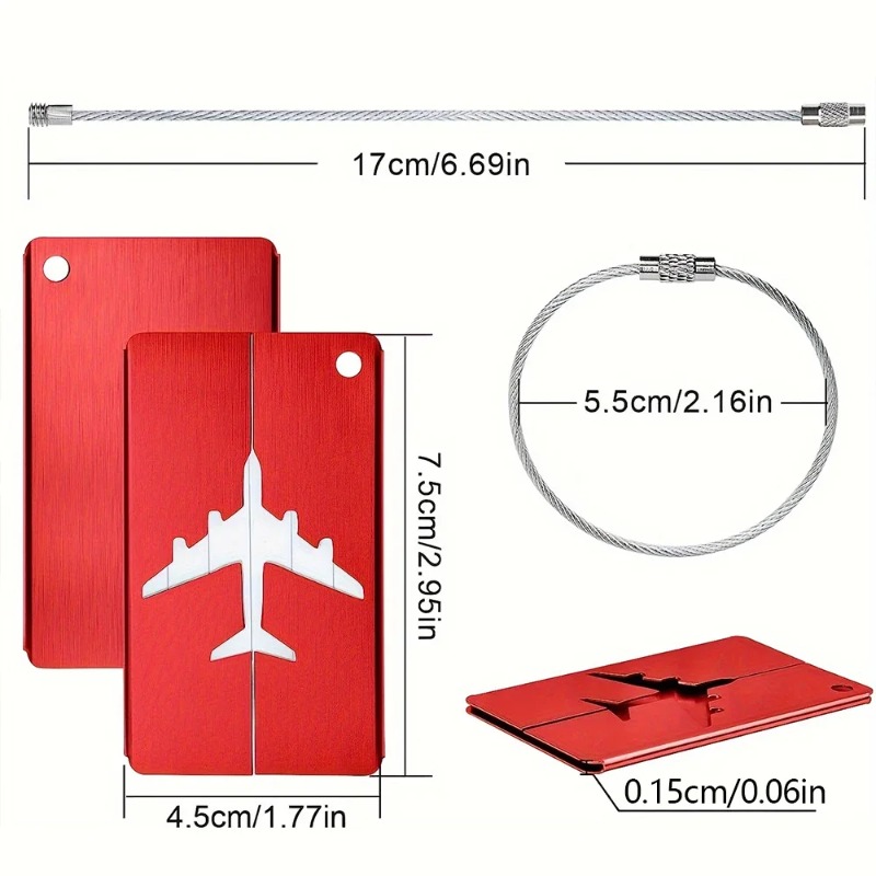 アルミ合金製トラベルラゲッジタグ、吊り下げ式スーツケースタグ - Travel Accessories Plane のレビューと価格