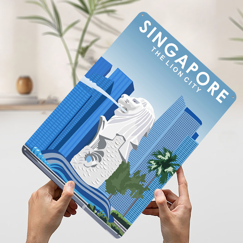 シンガポール旅行用ブリキポスター カスタマイズされたウォール - Travel Accessories Singapore のレビューと価格