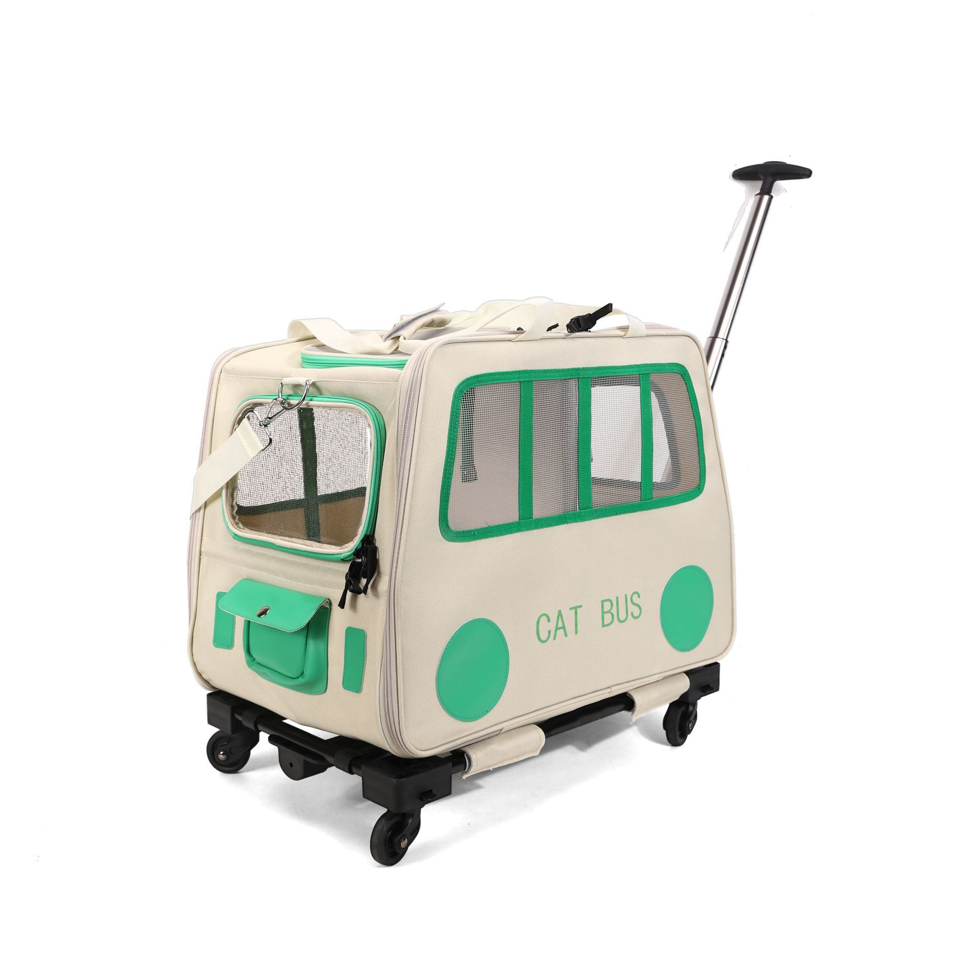 多機能ペット用トラベルトロリーケース ポータブル猫/犬用キャ - Travel Accessories Logo のレビューと価格
