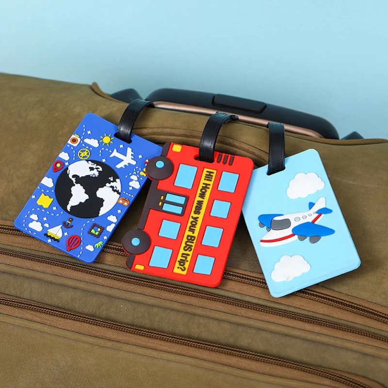 かわいい漫画の車 PVC シリコーン荷物タグ旅行荷物名札スー - Travel Accessories Logo のレビューと価格