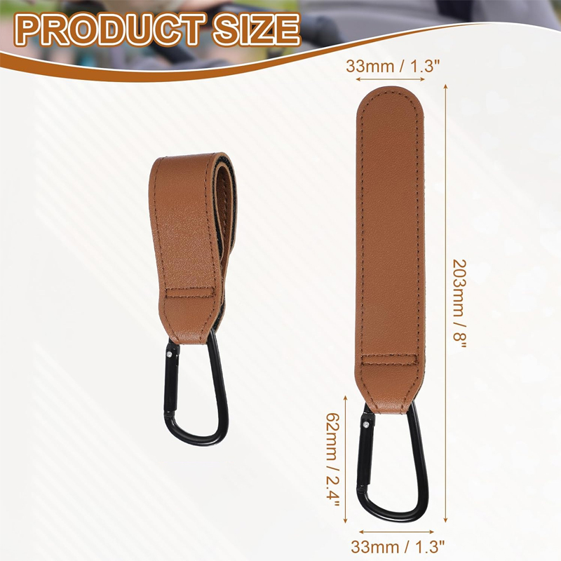 2 個革カートフックベビーカーフック PU 調節可能なベビー - Travel Accessories For 4 Year Old のレビューと価格
