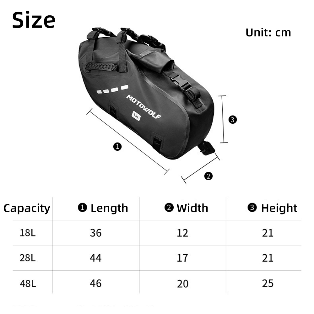 防水オートバイサドルバッグ 18L 28L 48L バイクサ - Travel Accessories Logo のレビューと価格