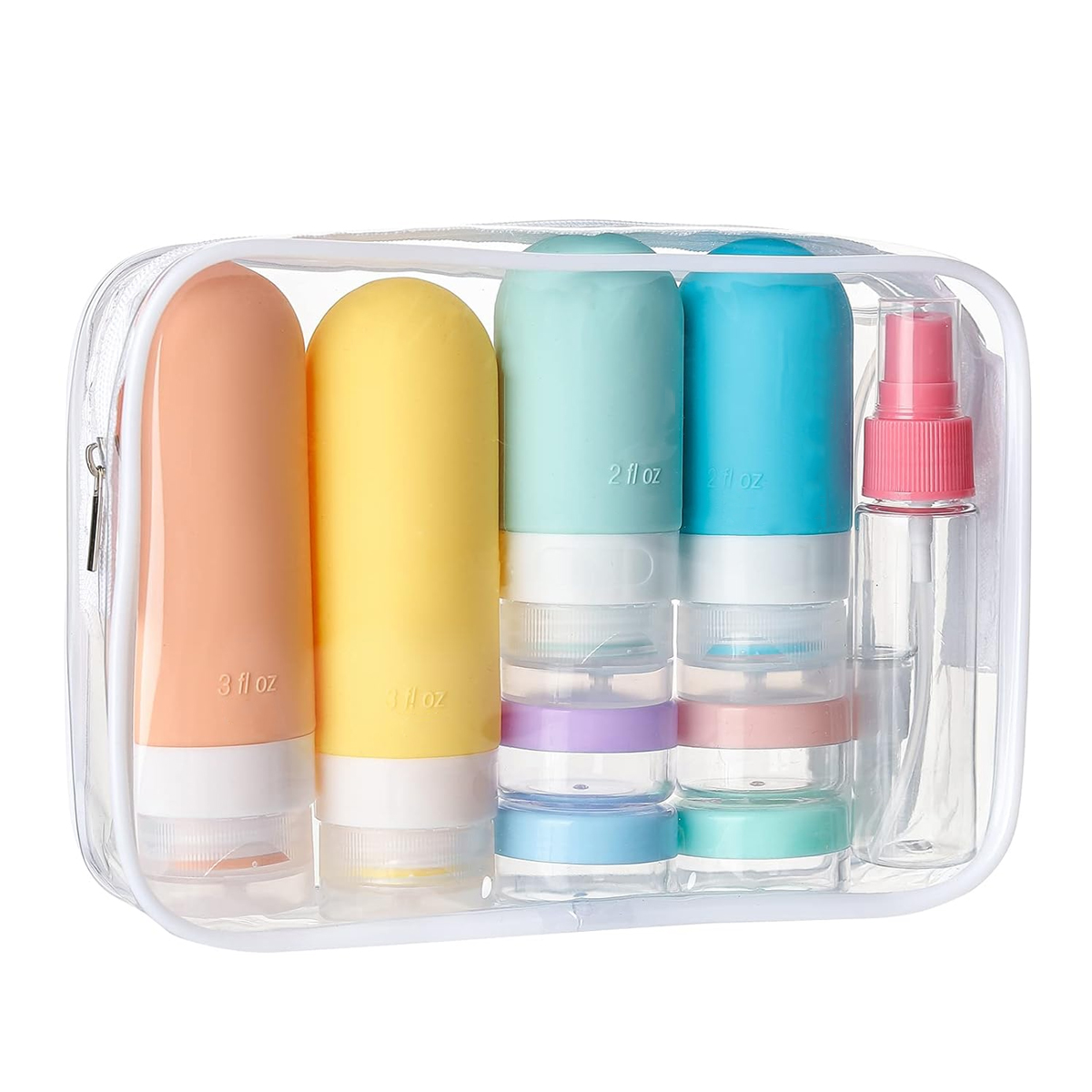 シリコン製漏れ防止トラベルボトルセット 16 個パック -  - Toiletry Bag Tsa のレビューと価格