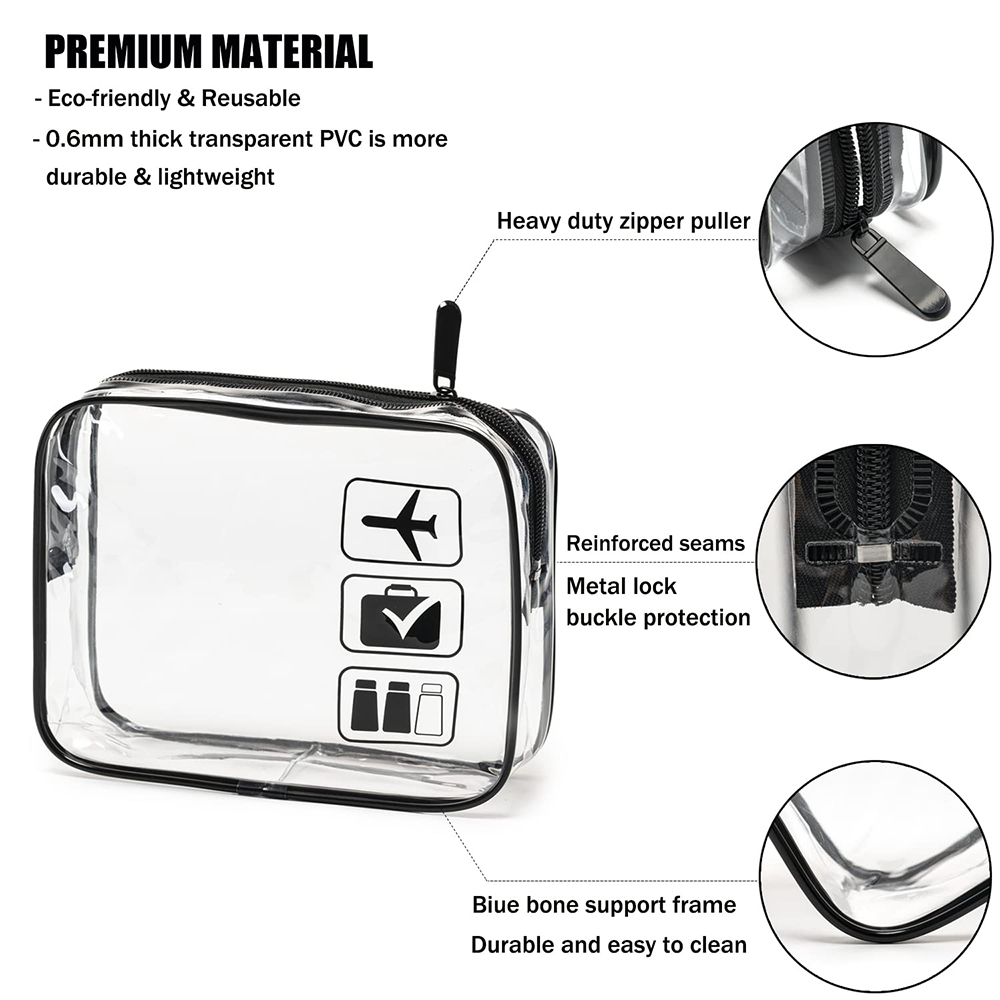 化粧ポーチ 3 個クリアトイレタリーバッグ機内持ち込み空港航 - Toiletry Bag Tsa のレビューと価格