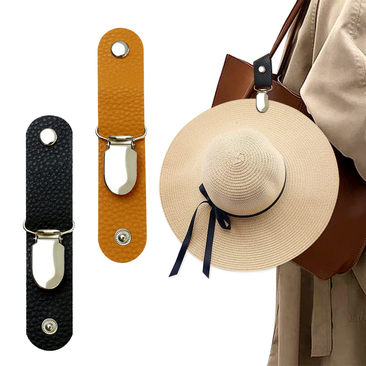 PUレザー製ハットクリップ、旅行用バッグ、ハンドバッグ、バッ - Travel Accessories Bag For Women のレビューと価格