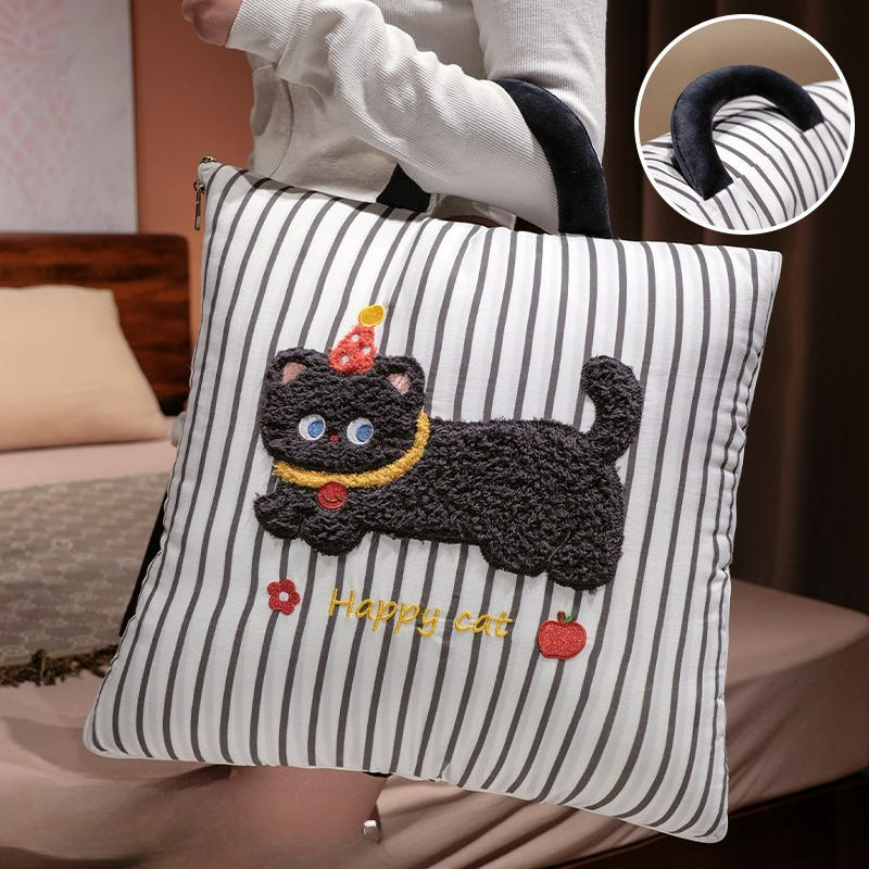 漫画柄ストライプ枕毛布2-in-1エアコンキルト 車用 ソフ - Travel Accessories Gifts のレビューと価格